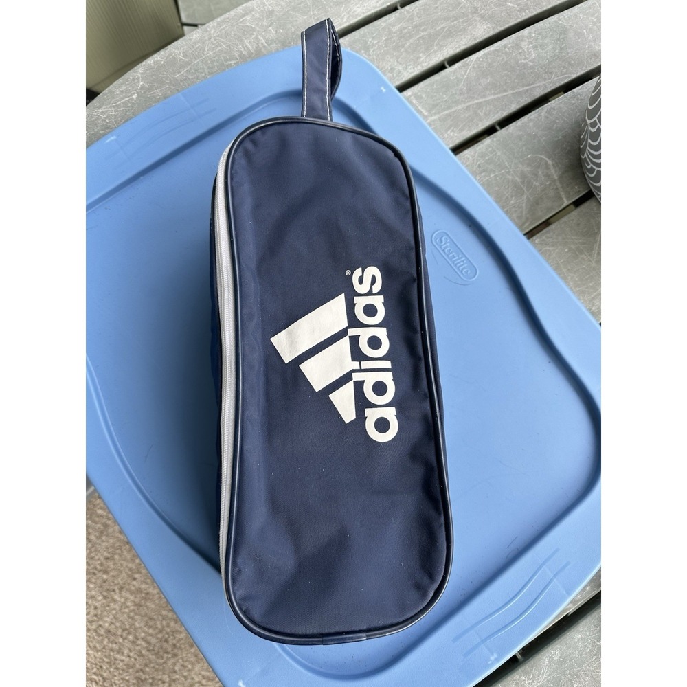 VTG Adidas Small‎ Tote Bag Travel Case 14" Navy Blue Nylon w/handle